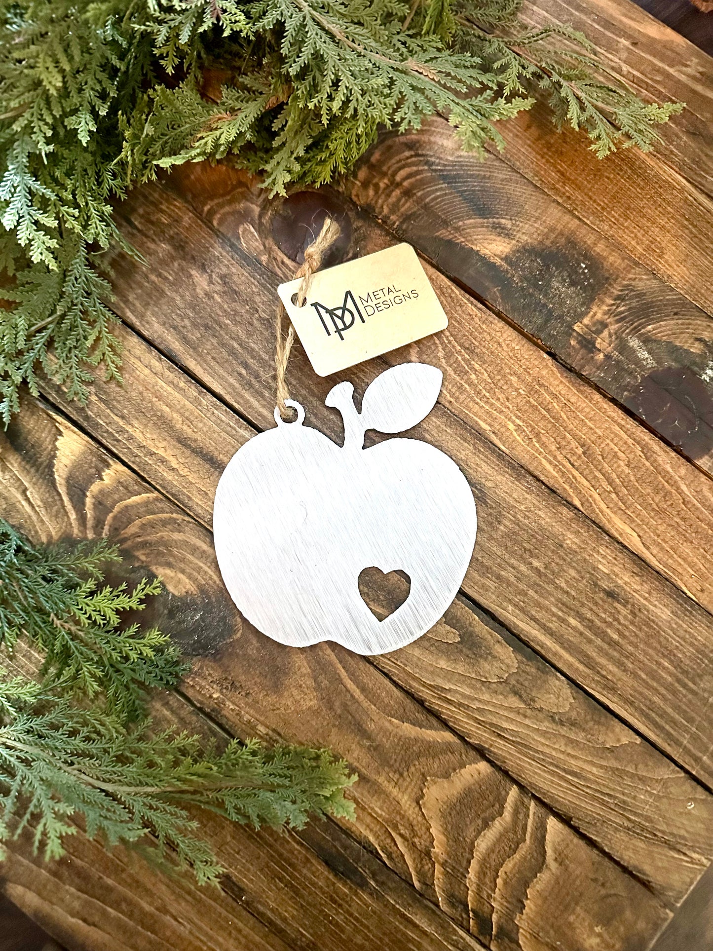 Apple Metal Christmas Ornament