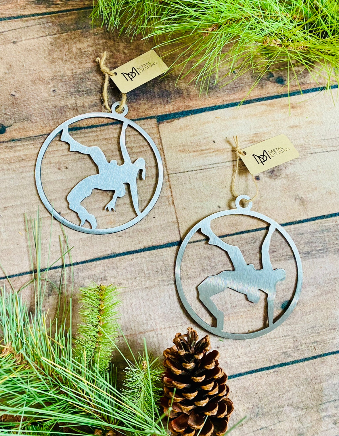 Wrestling Girl or Boy Metal Ornament
