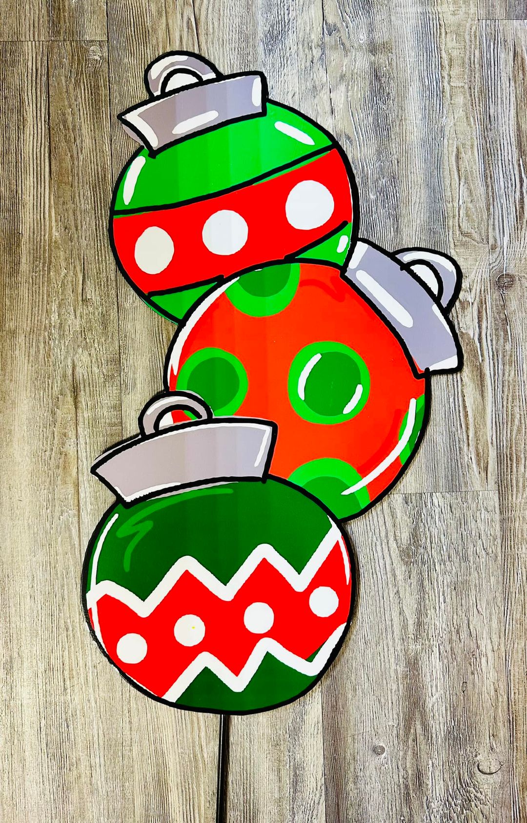 Red and Green Vinyl Ornament Stack