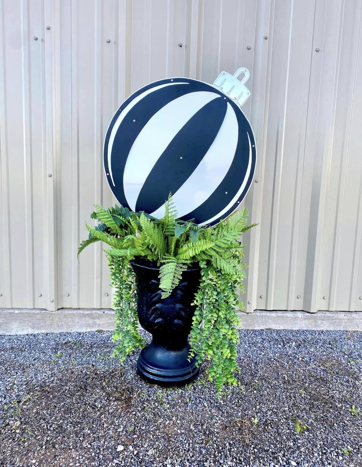 Black Striped Ornament - Large