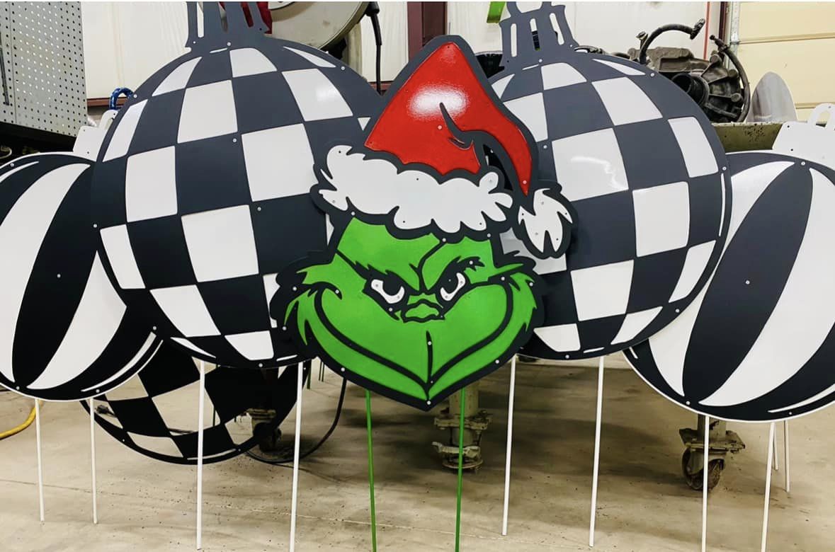 Black Checkered Ornament - Large