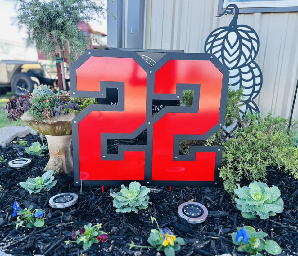 Custom Sports Number Yard Sign