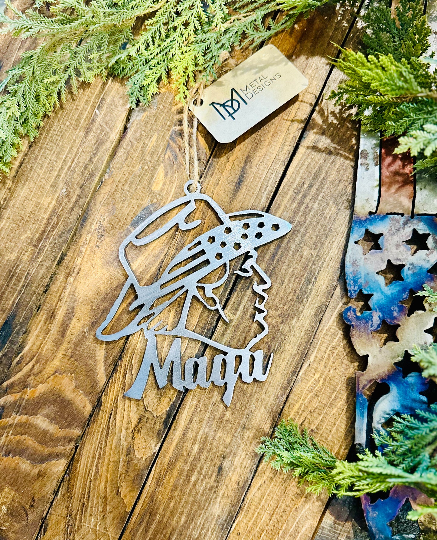 MAGA Cowboy Metal Ornament
