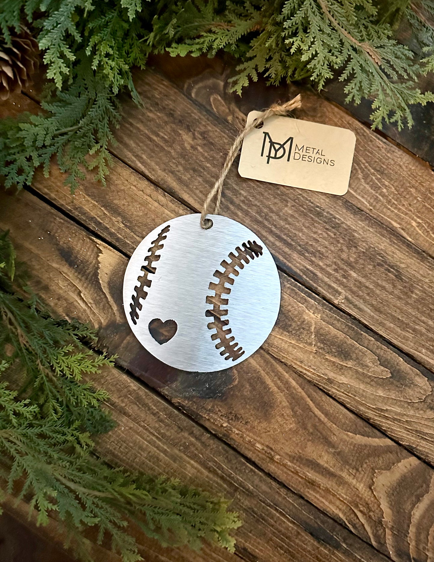 Softball Metal Christmas Ornament