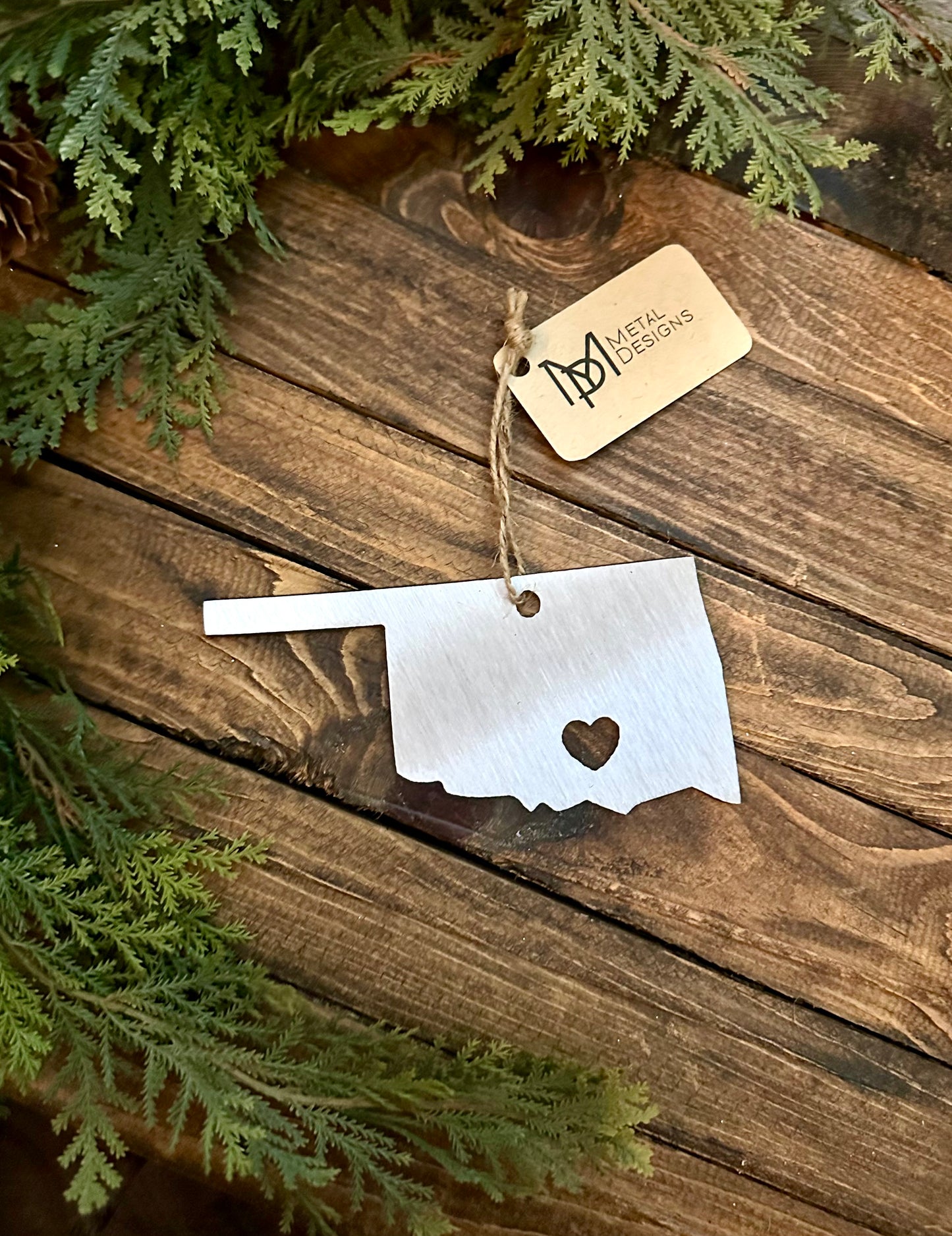 Oklahoma Love Metal Ornament