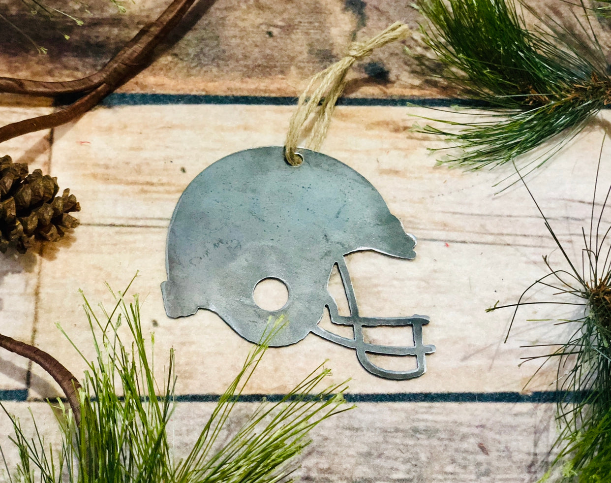 Football Helmet Metal Ornament