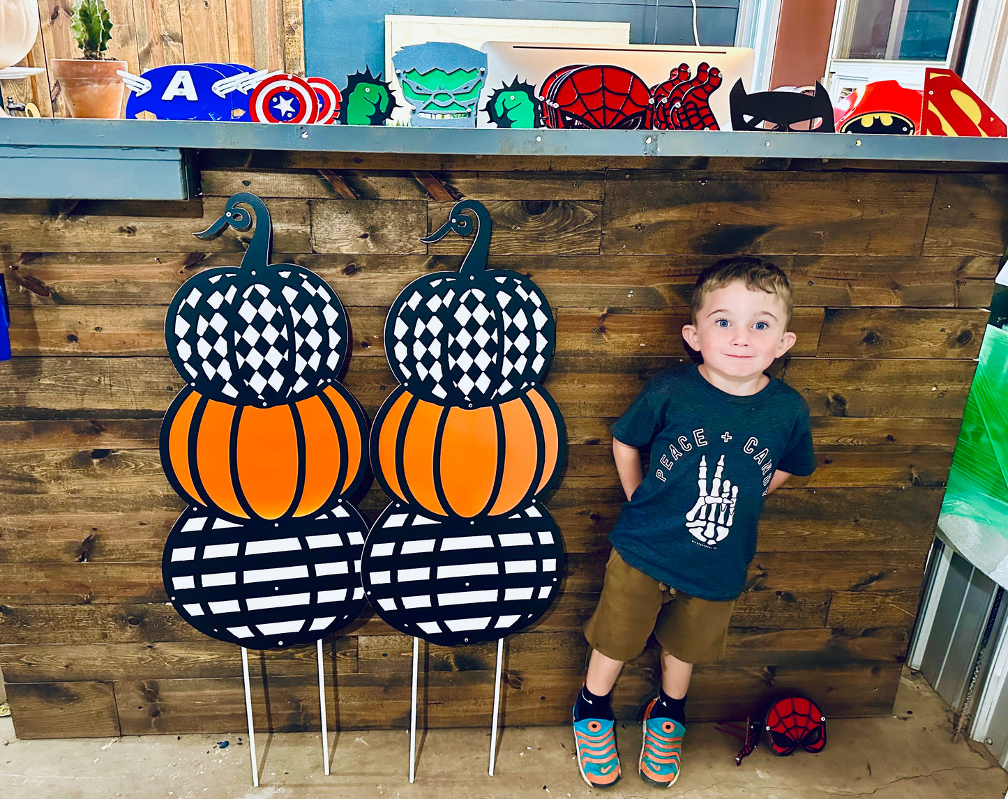Checkered Pumpkin Stack