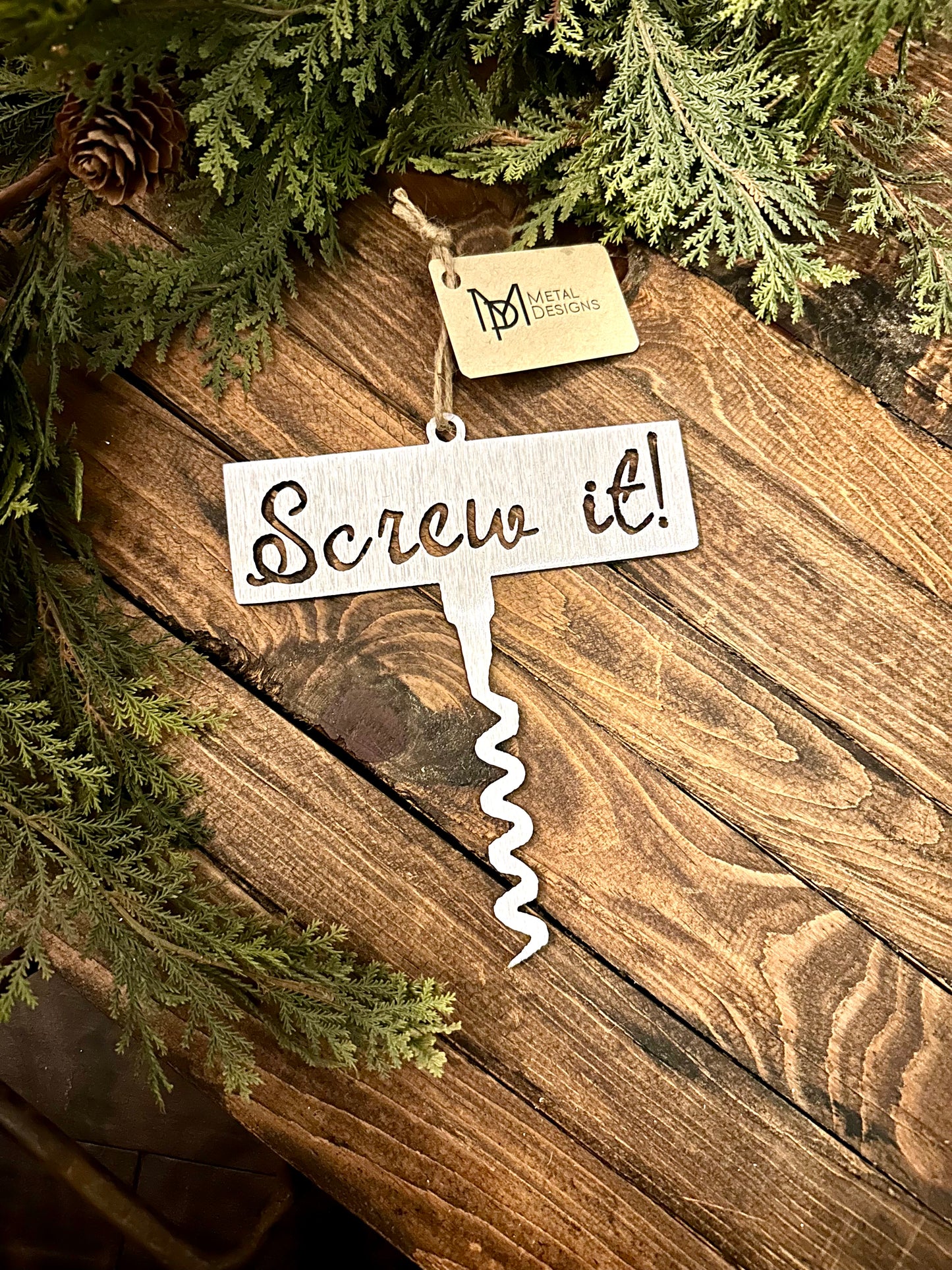 Cork Screw Metal Ornament