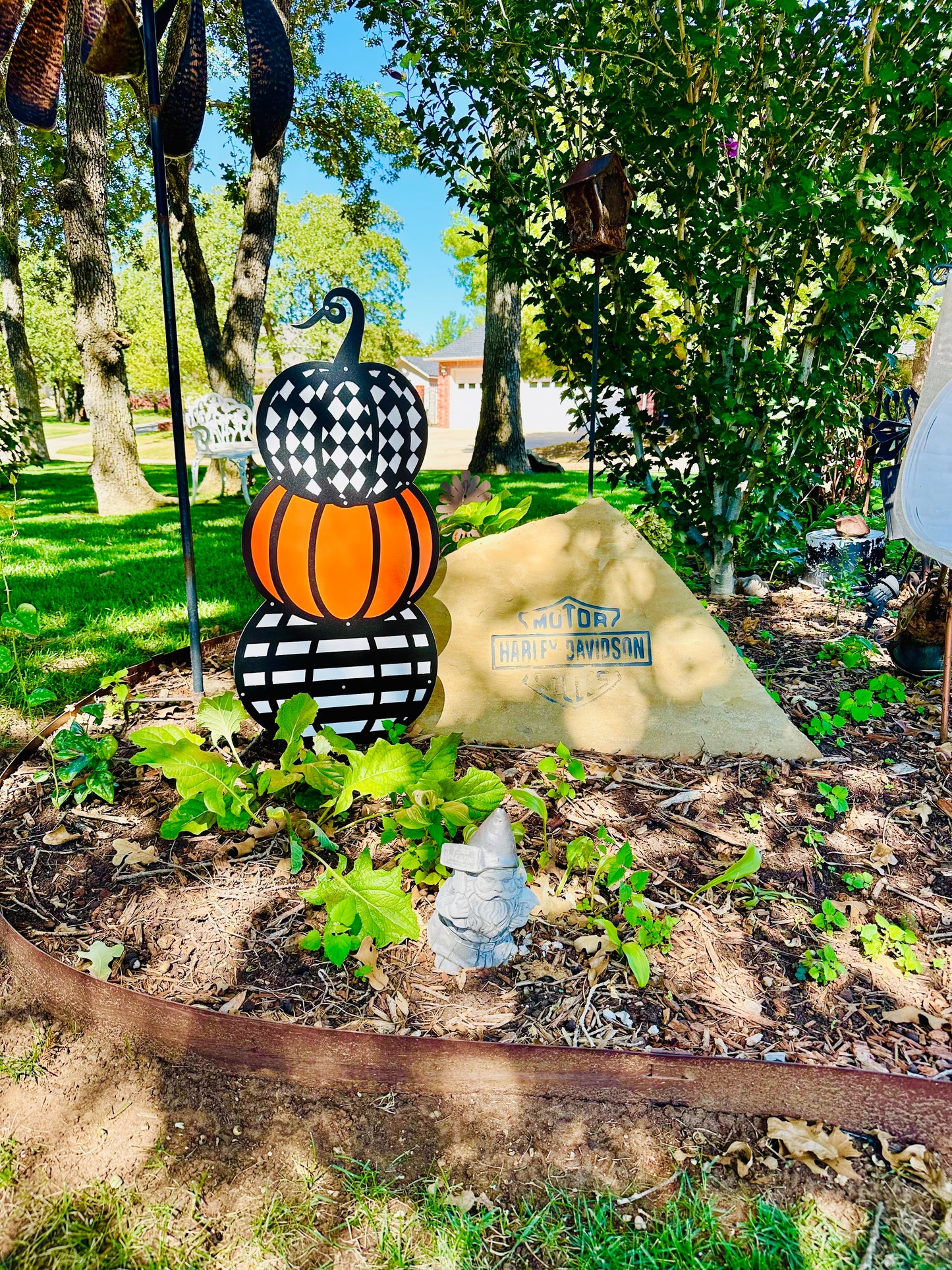 Checkered Pumpkin Stack