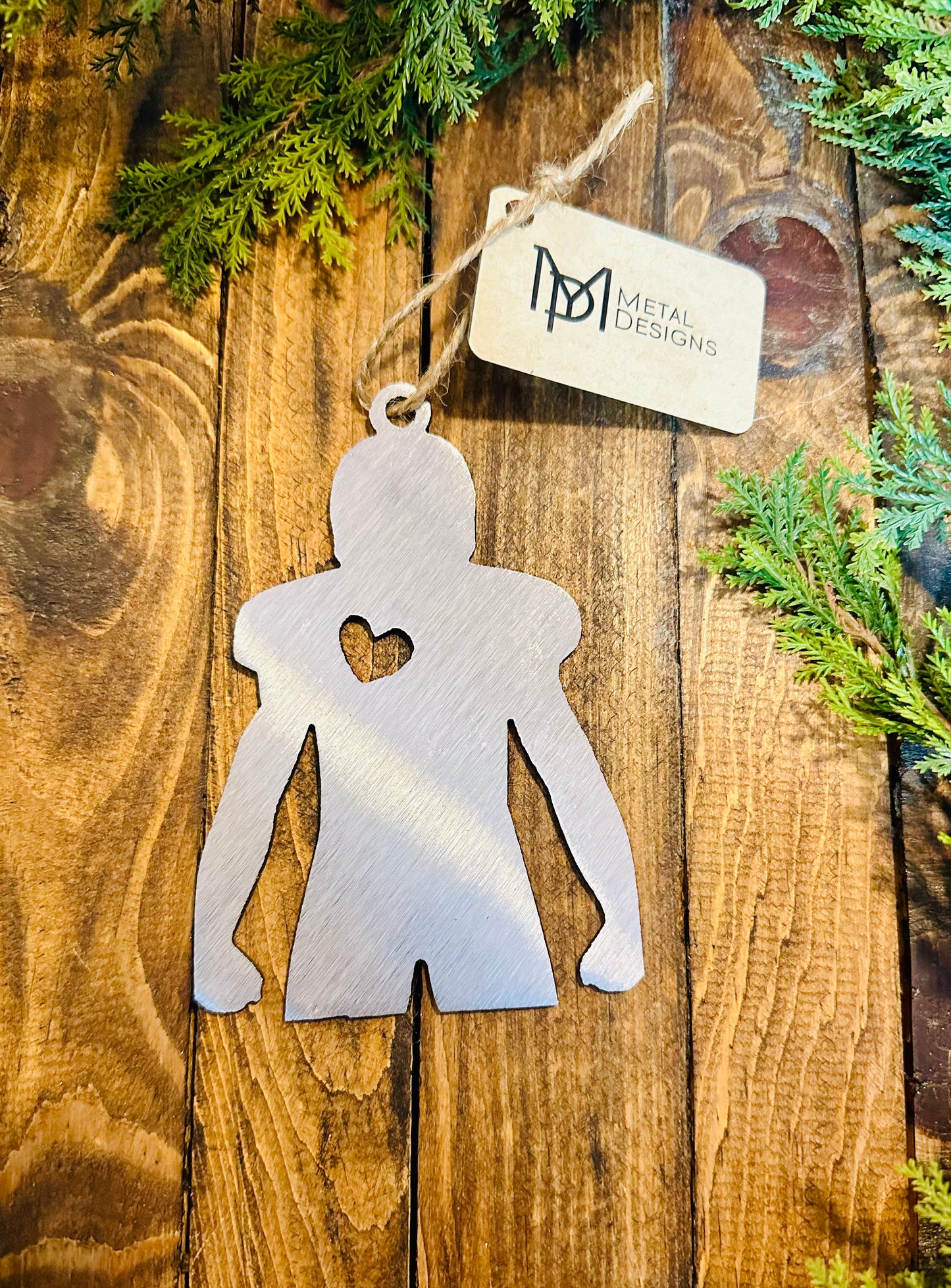 Football Player Love Metal Ornament