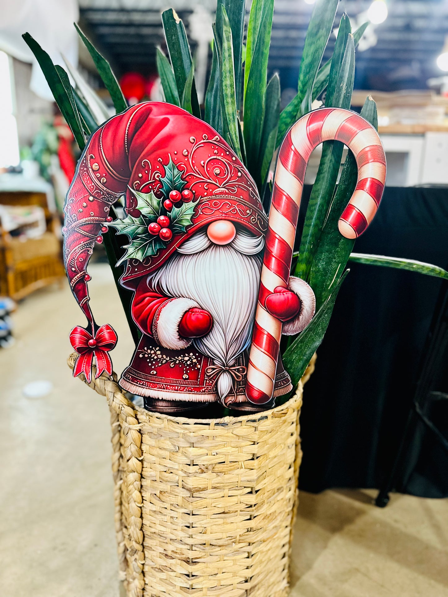 Red Candy Cane Gnome