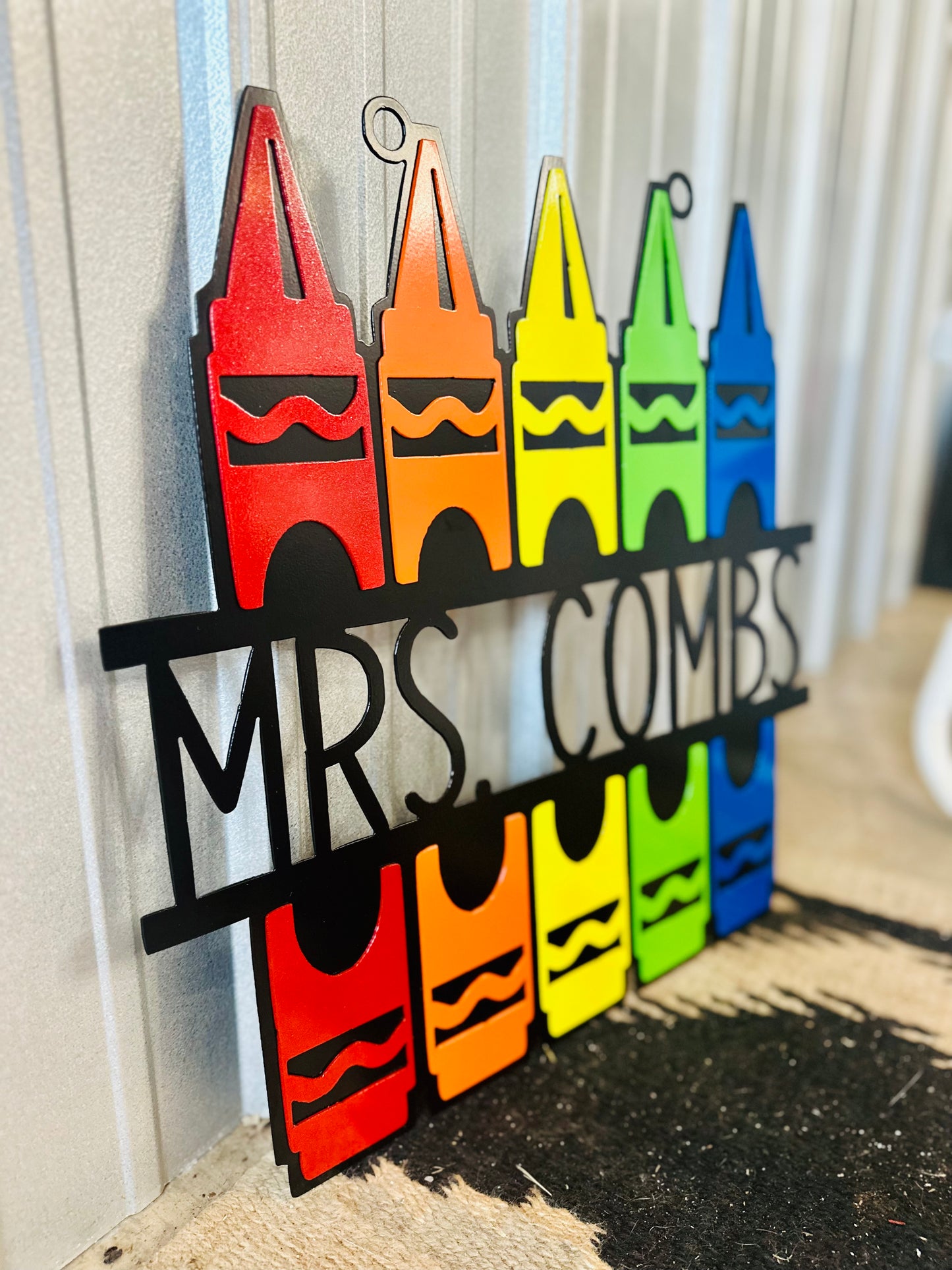 Crayon Teacher Sign