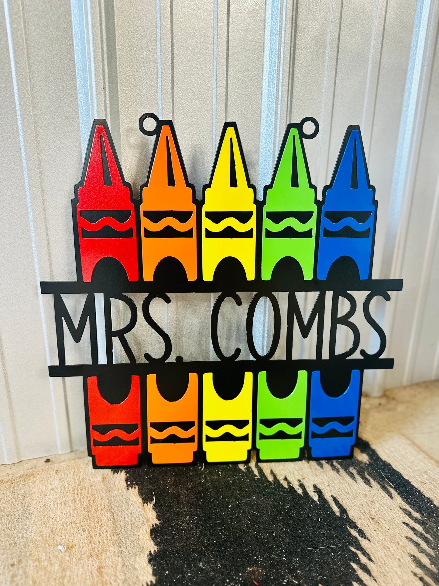 Crayon Teacher Sign