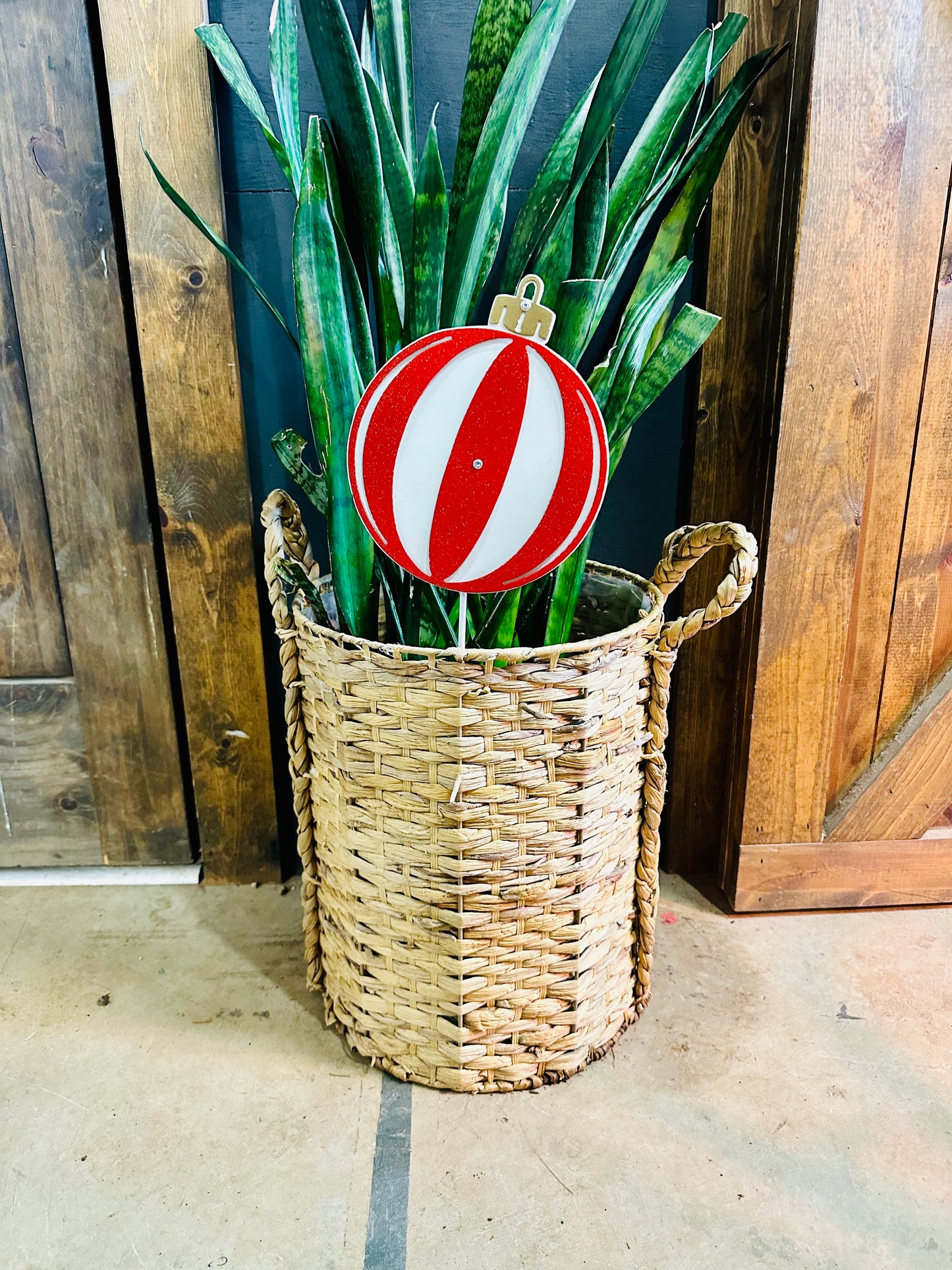 Red Striped Ornament