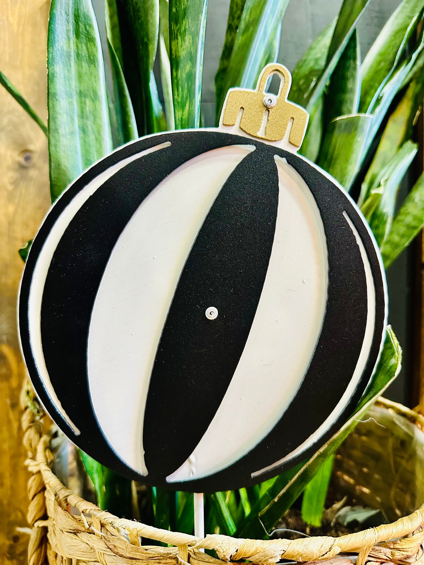 Black Striped Ornament