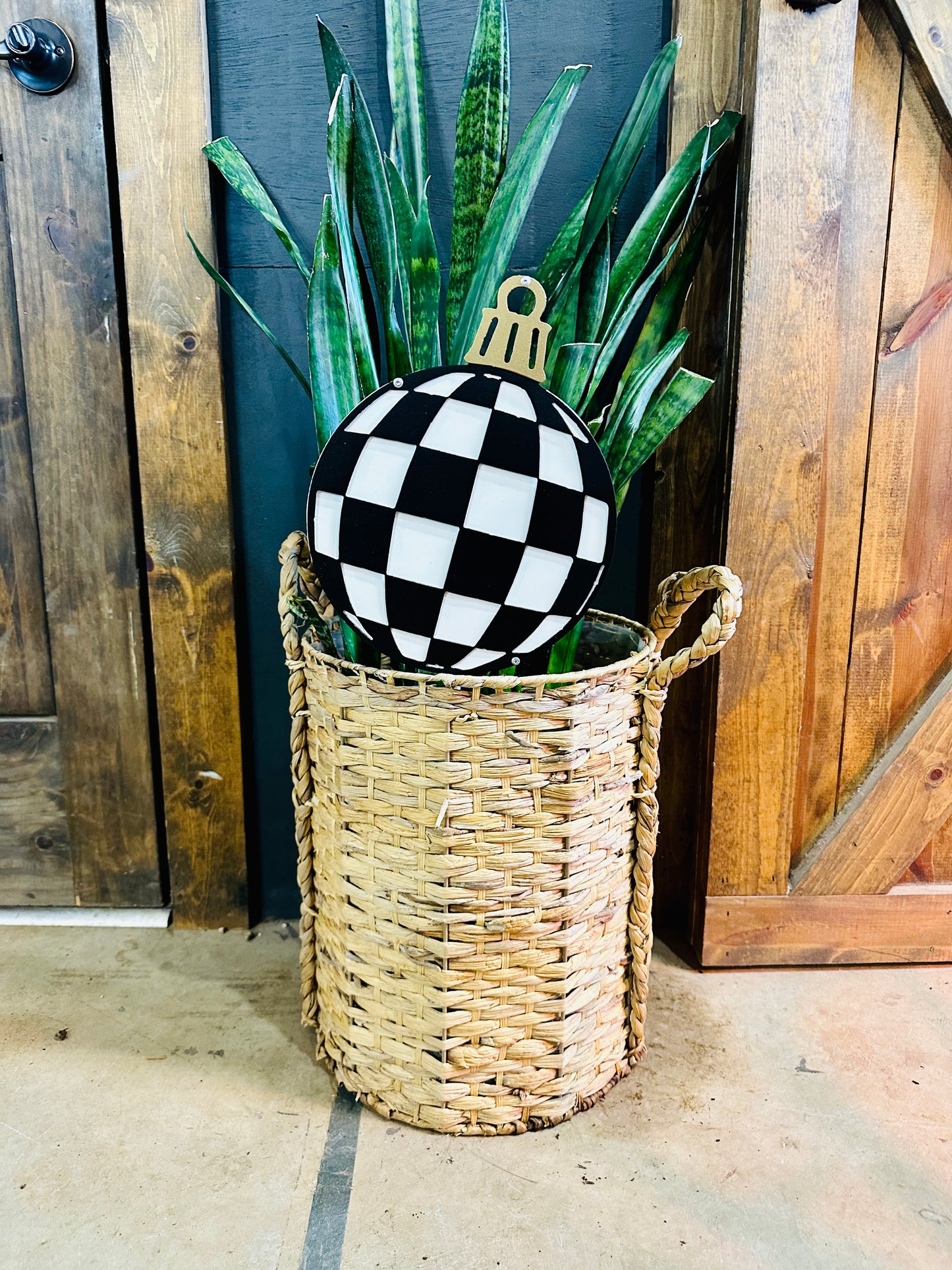 Black Checkered Ornament