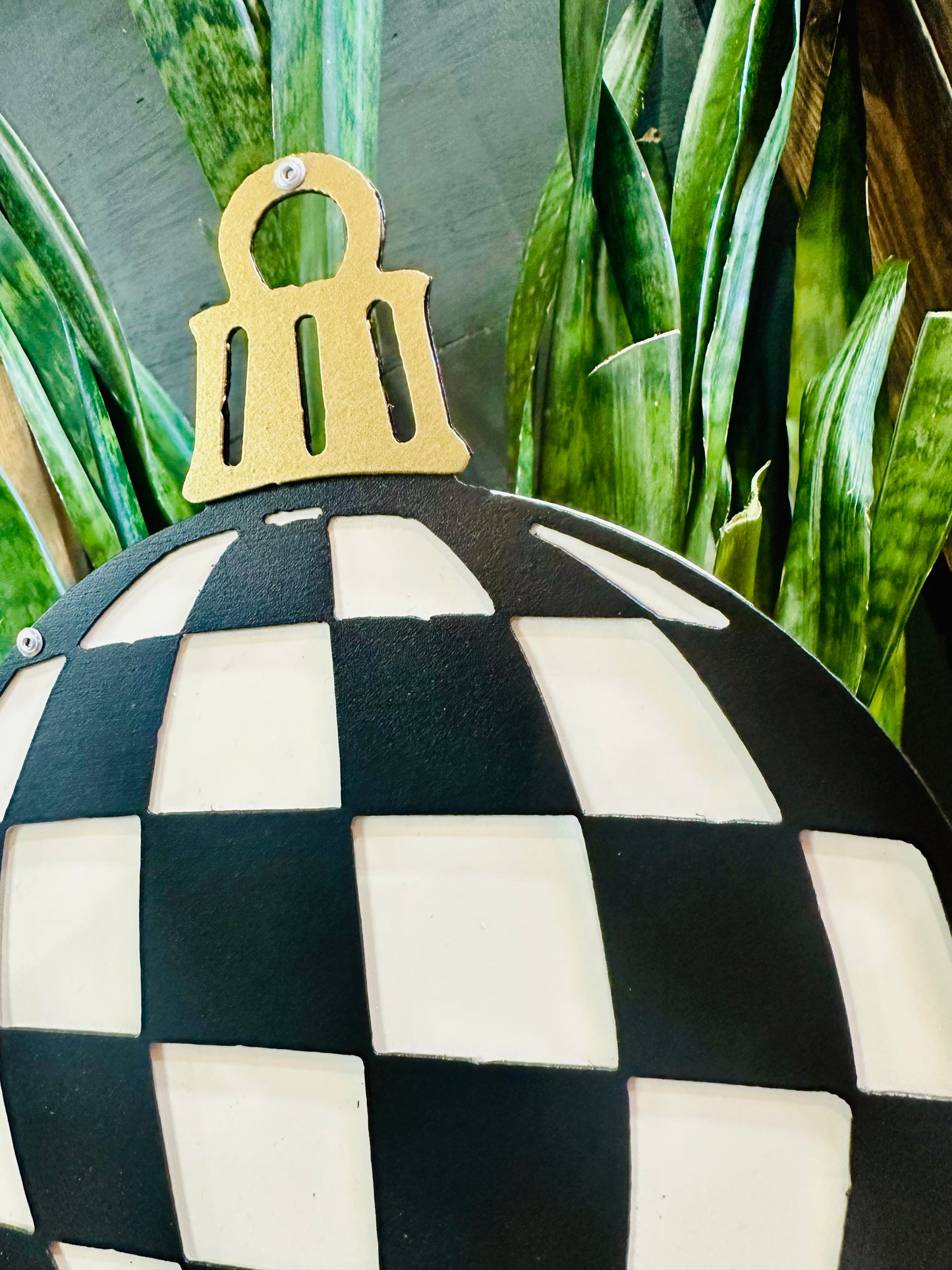 Black Checkered Ornament