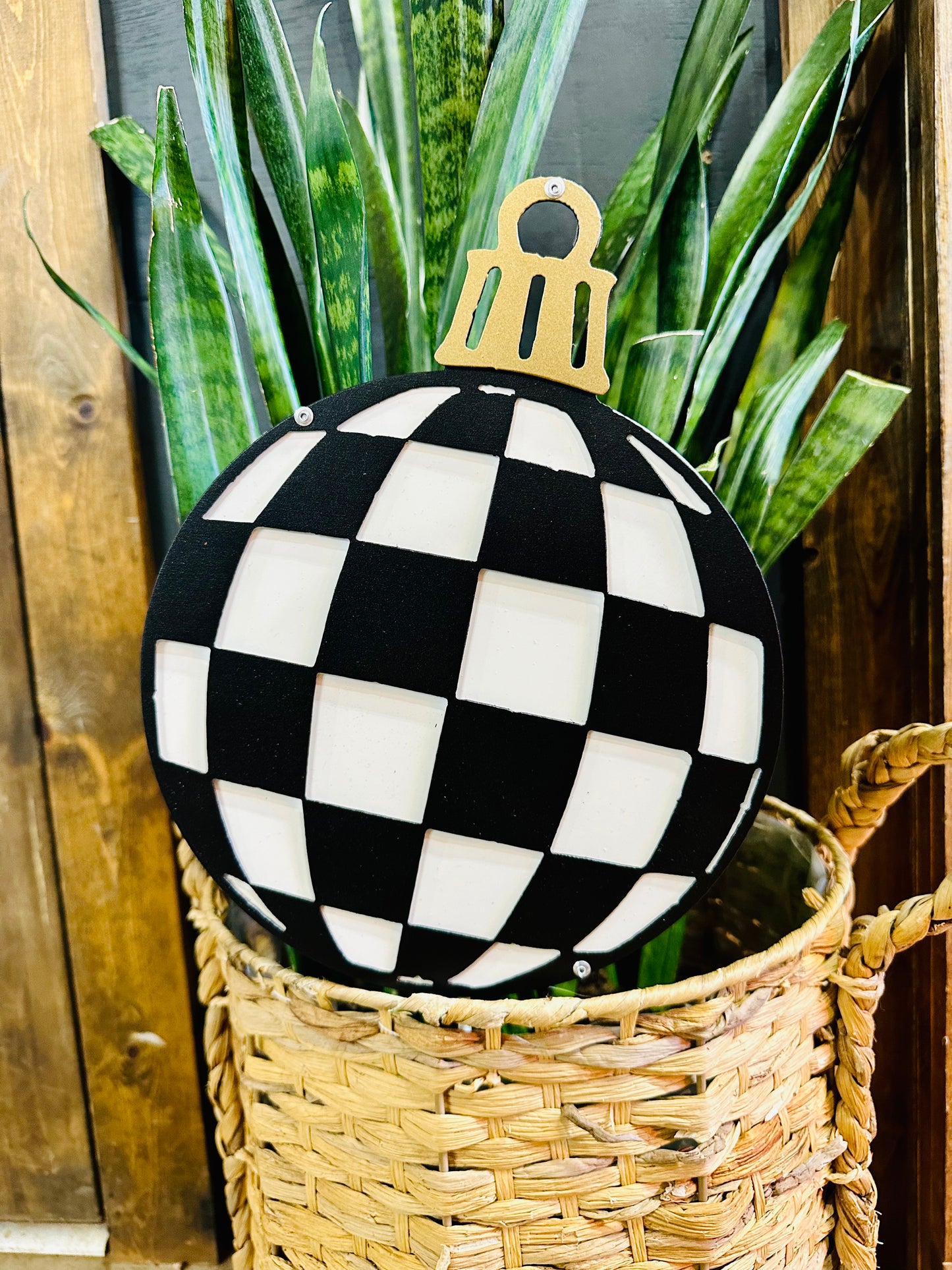 Black Checkered Ornament