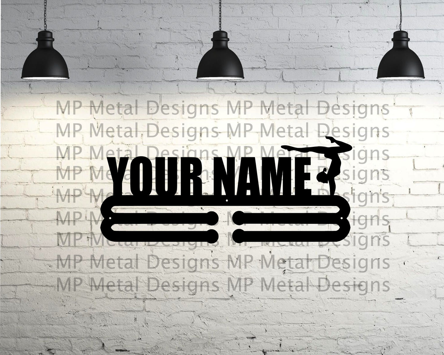 Flat Custom Name - Gymnastics - Medal Hanger
