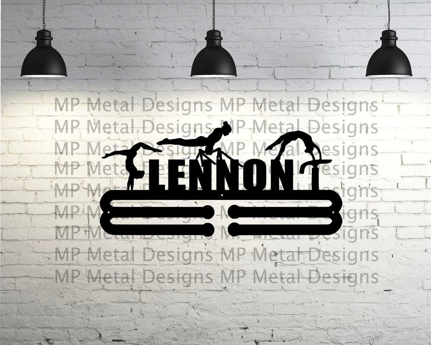 Flat Custom Name - Gymnastics 3 Events - Medal Hanger