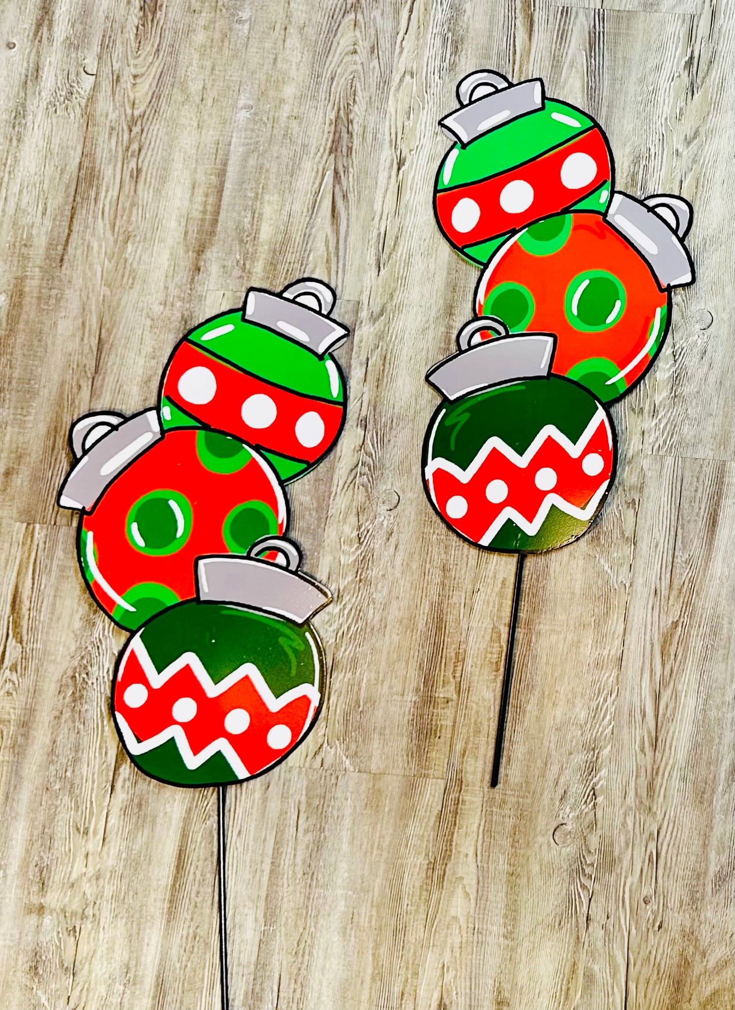 Red and Green Vinyl Ornament Stack