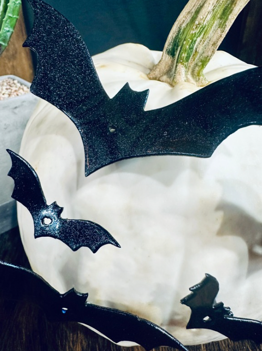 Friggin Bats Flying Across a Pumpkin