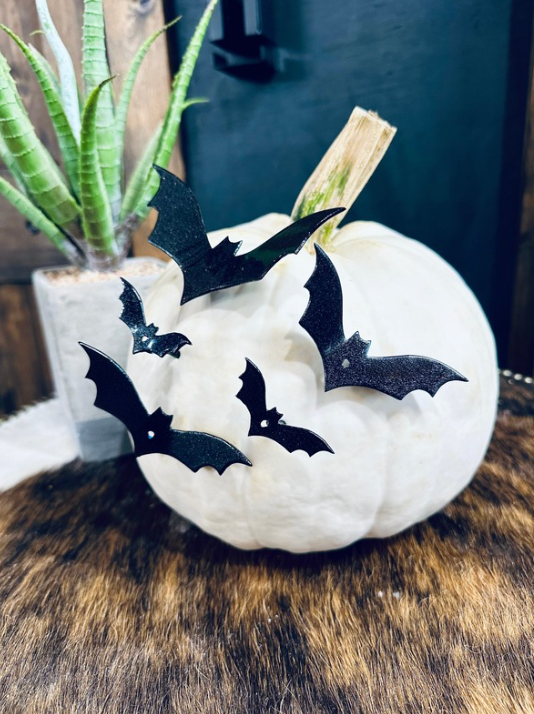 Friggin Bats Flying Across a Pumpkin