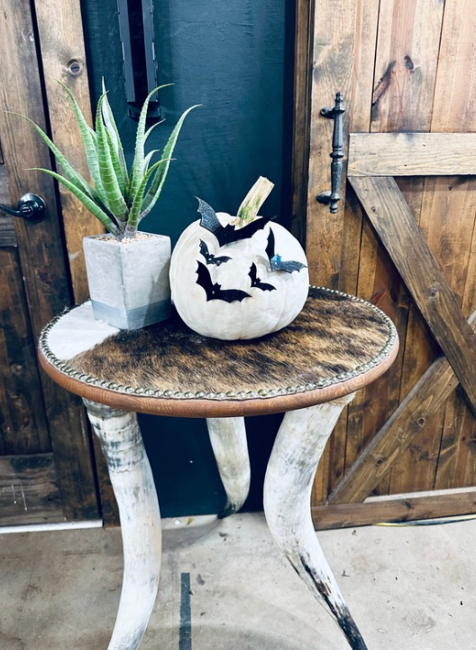 Friggin Bats Flying Across a Pumpkin