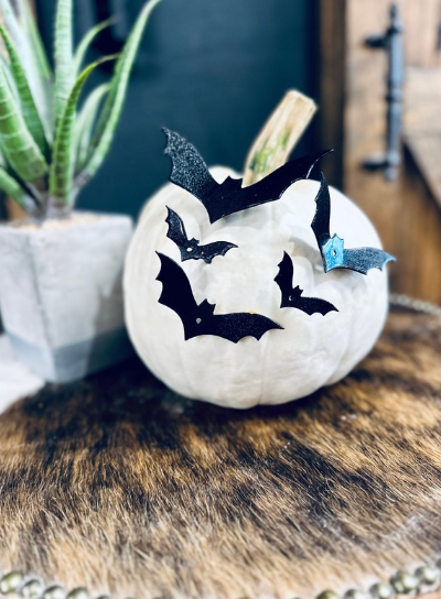 Friggin Bats Flying Across a Pumpkin