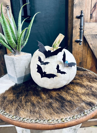 Friggin Bats Flying Across a Pumpkin