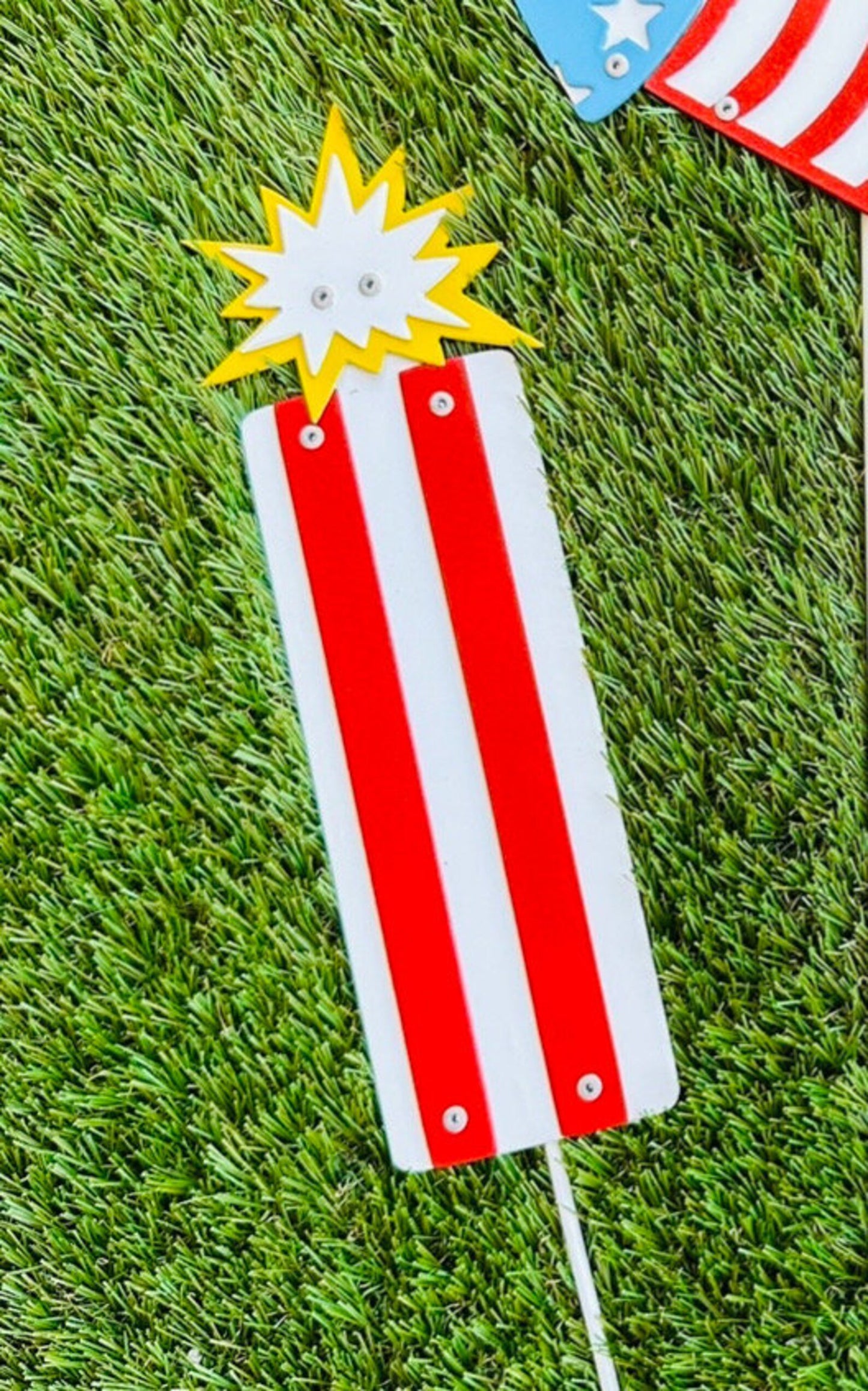 Fire Cracker Red & White Stripes