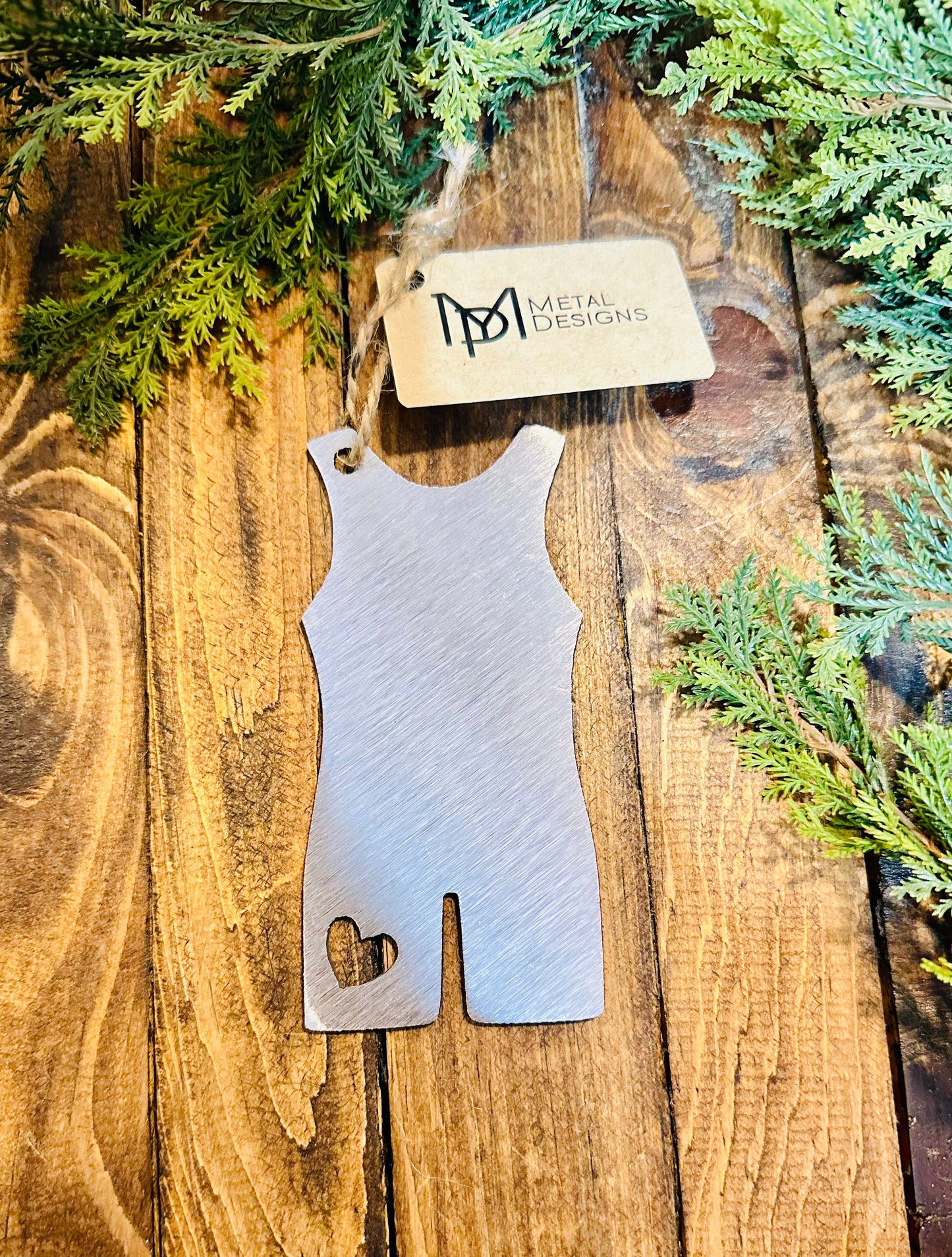 Wrestling Singlet Metal Ornament